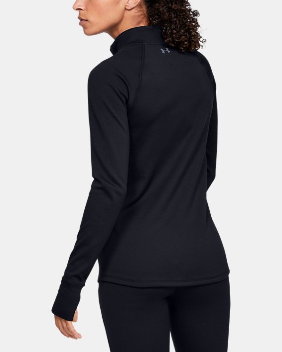 UNDER ARMOUR WOMENS 4.0 BASE LAYER size LARGE L NWT COLDGEAR CREW TOP BLACK 